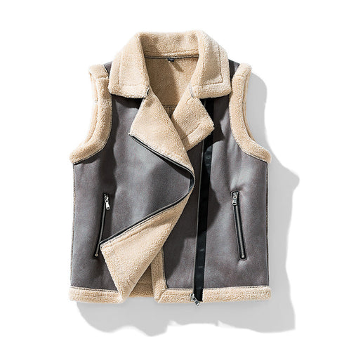 Warm sleeveless vest with fleece lining