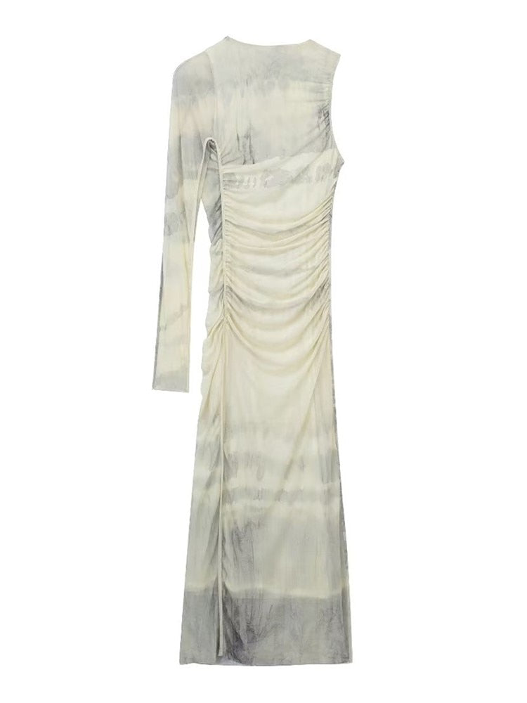 Robe Midi asymétrique en Tulle pour femmes - Omero