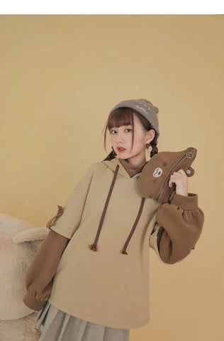 Harajuku Ästhetischer Bär Hoodie für Frauen