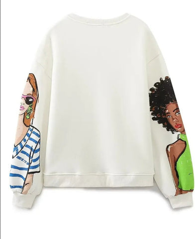 Damen-Sweatshirt mit Rundhalsausschnitt und langen Ärmeln