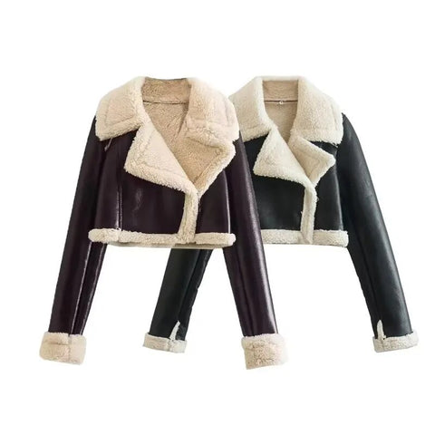 Double-faced short jacket for women