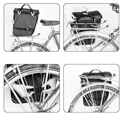 Doppelte Seitentasche 3 in 1 Großer Fahrradgepäckträger