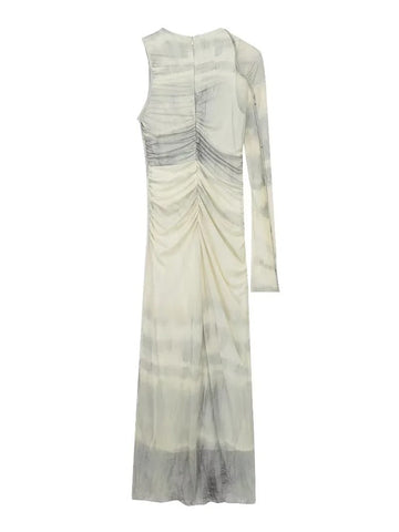 Asymmetric Tulle Midi Dress for Women - Omero
