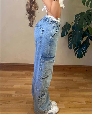Vintage-Cargo-Jeans für Damen Lypsso