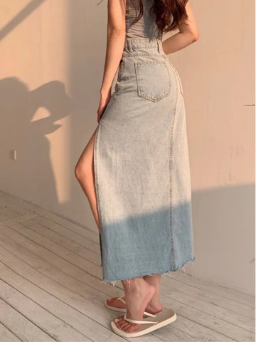 Jello Damen-Jeansrock mit hoher Taille