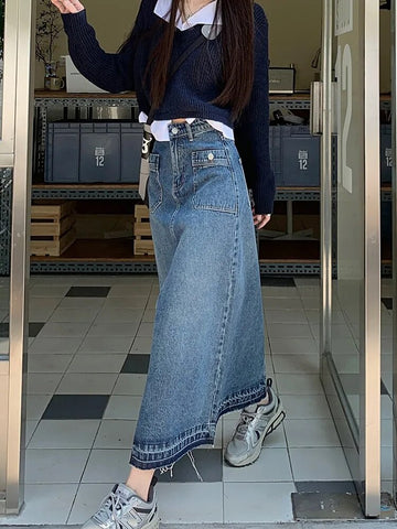 Lange Jeansröcke für Damen Skido