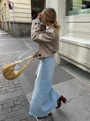 Jupe en jean Taille Haute Maxi pour Femme Milly