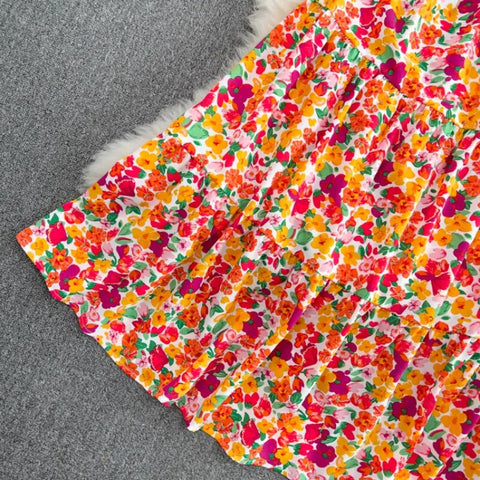 Bohemian floral print dress for women Fitta