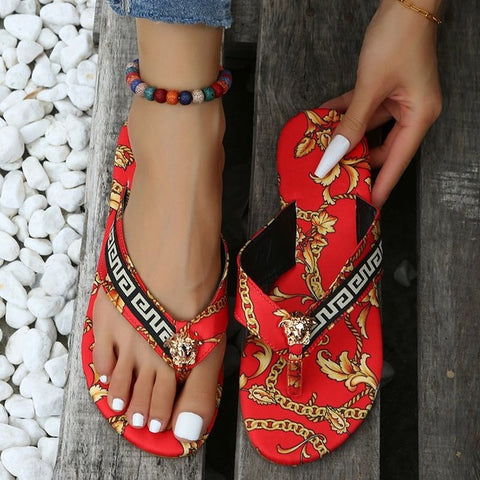 Printed flat sandals for women - Plip