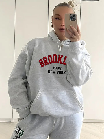 Letter Print Hoodie for Women
