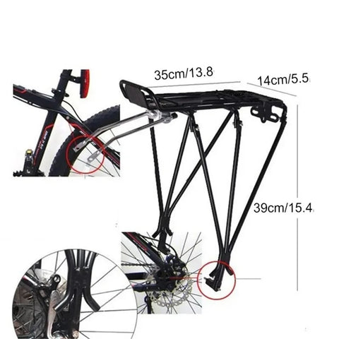 Porte-bagage vélo en alliage d'aluminium