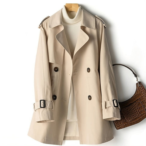 Plain double-breasted trench jacket