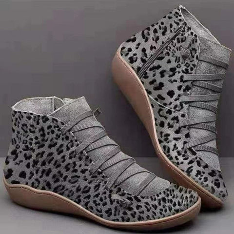 Chaussures orthopédiques d'hiver imprimé léopard pour Femme