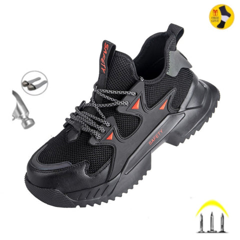 Steel Toe Safety Shoes, Breathable, Lightweight and Indestructible for Men - Safety