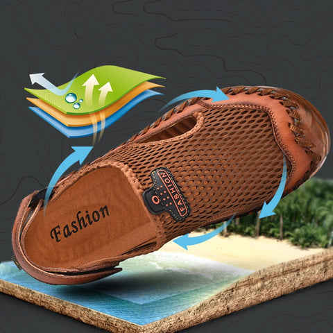 Orthopedic Leather Summer Sandals for Men