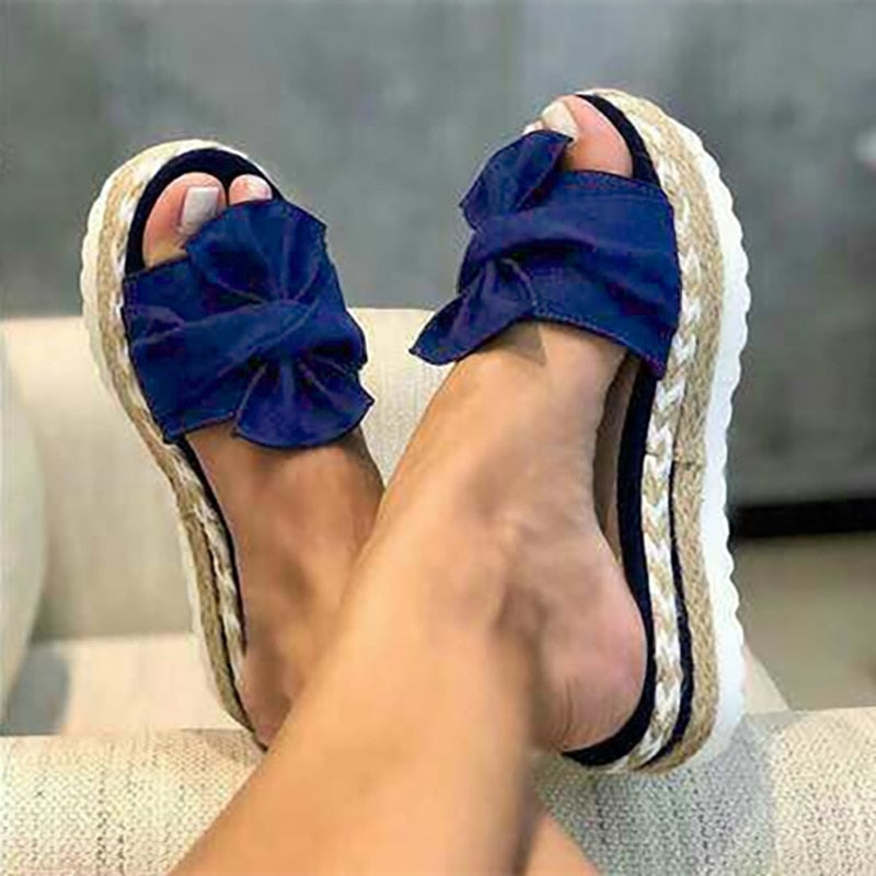 Sandales à plateforme pour femmes - Bleu