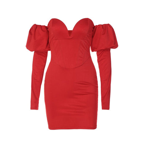 stylish red mini dress Rasha