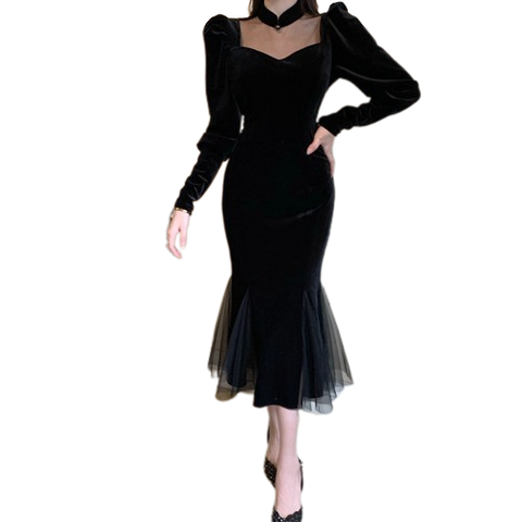 Schwarzes Vintage-Kleid von Piska
