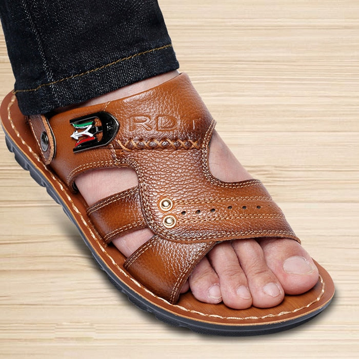 Sandales de plage en cuir pour hommes - Nivao