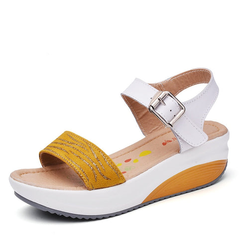 Genuine Leather Wedge Orthopedic Shoes for Women - Honory