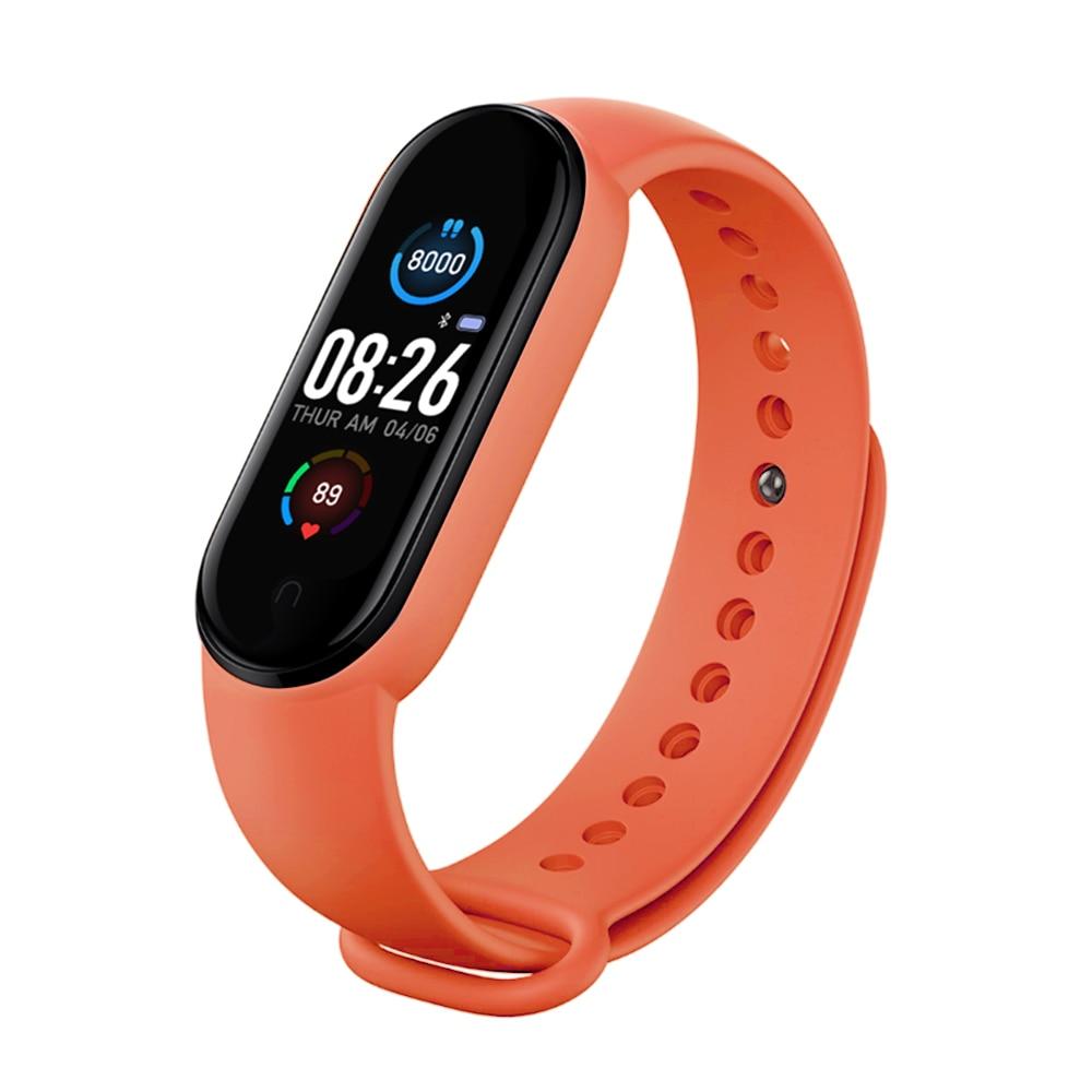 Bracelet fitness avec cardiofréquencemètre, tracker, bluetooth - Orange
