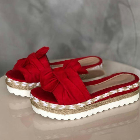 Sandales à plateforme pour femmes - Rouge