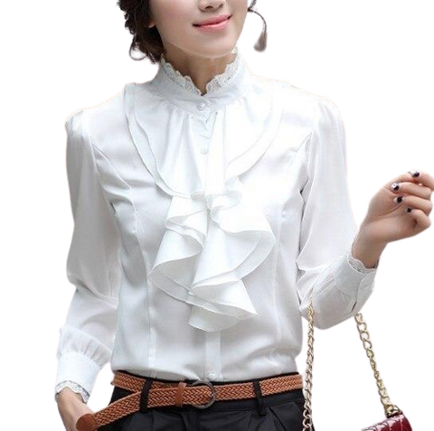 MODACHIC - Long-sleeved ruffled blouse with jabot collar