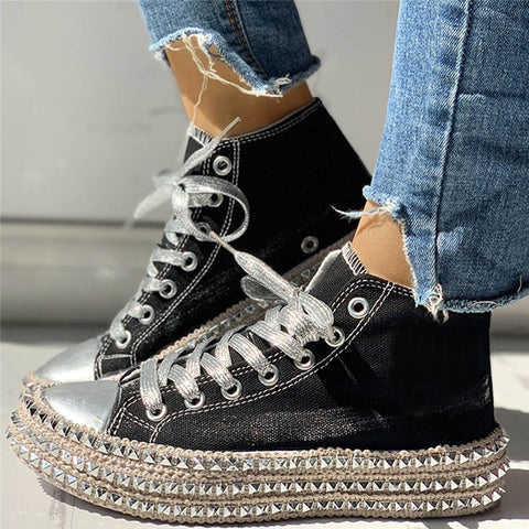 High Top Canvas Shoes - Angela