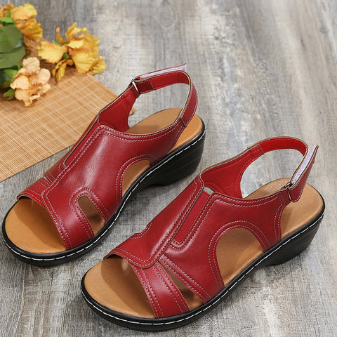 Sandales orthopédiques en cuir coordonnantes pour femmes - Swimao