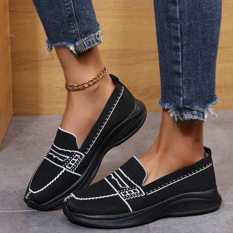 Women's Square Toe Low Heel Lazy Shoes - Quipus