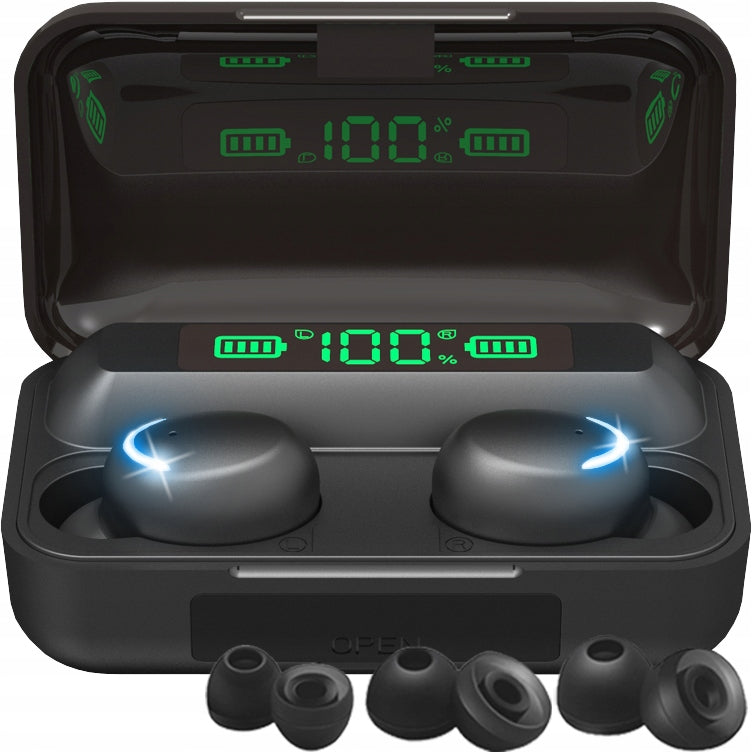 Écouteurs Bluetooth Sans Fil 5.1 + Casque PowerBank - Noir