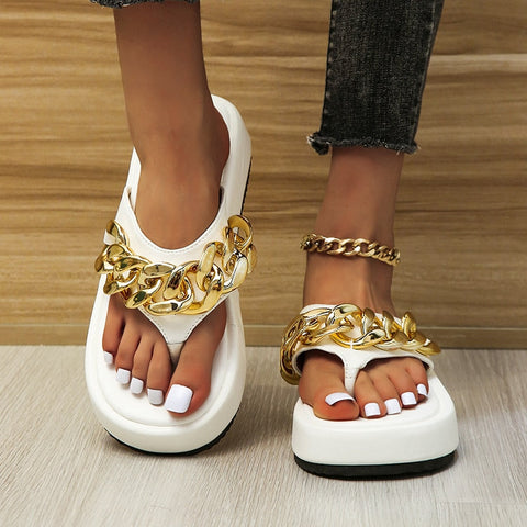 Gold Casual Sandals for Women - Damol