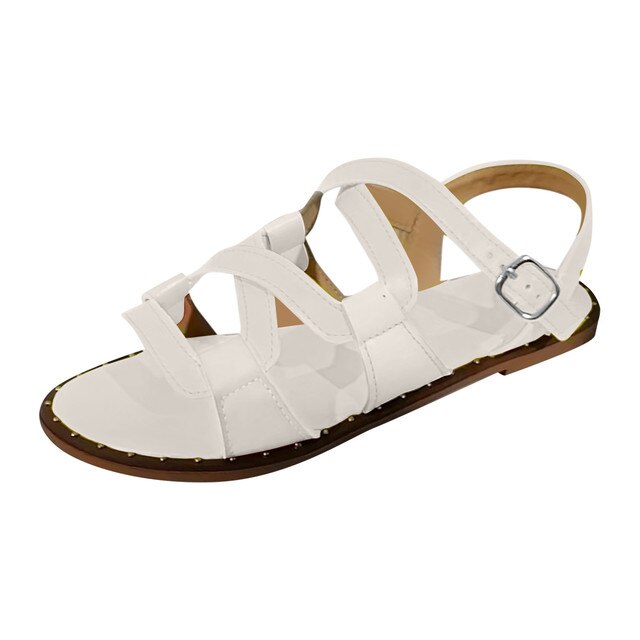 Sandales de gladiateur en cuir PU pour femmes - Amex