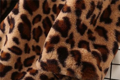 Manteau en fausse fourrure léopard